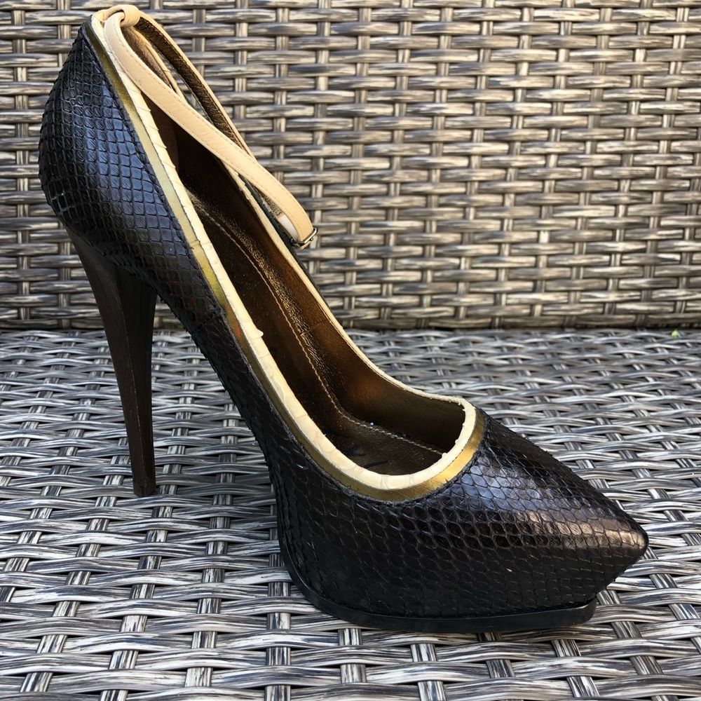Lanvin Genuine Python Leather Platform Pump 39eu - image 7